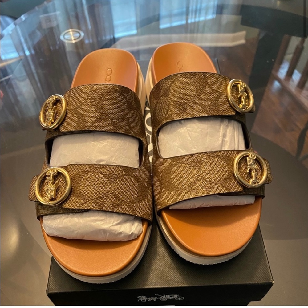 Coach sandals brown